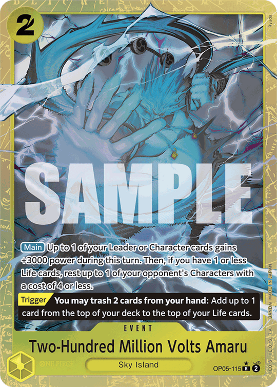 OP05-115, R, Two-Hundred Million Volts Amaru (Reprint) (Alternate Art V2)