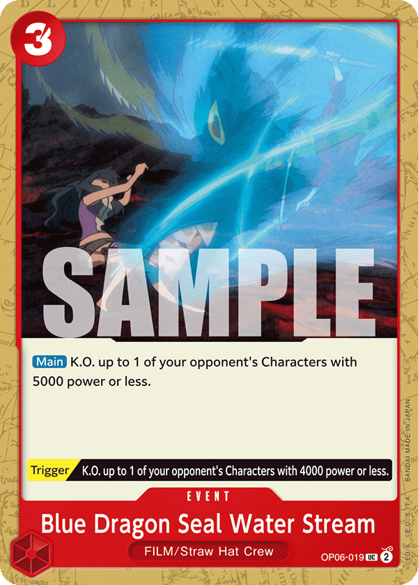 OP06-019, UC, Blue Dragon Seal Water Stream