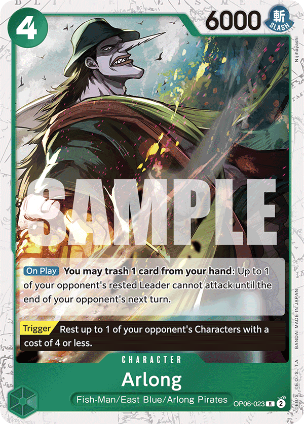 OP06-023, R, Arlong (Reprint) (Foil)