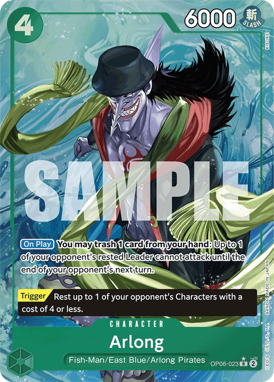 OP06-023, R, Arlong (Reprint) (Alternate Art V2)