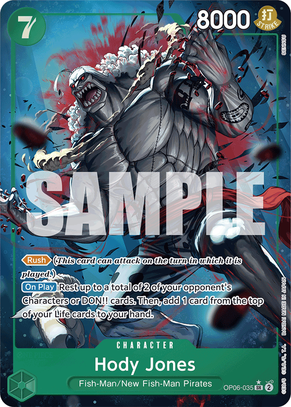OP06-035, SR, Hody Jones (Reprint) (Alternate Art)