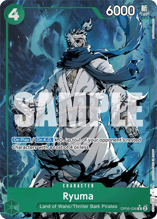 OP06-036, R, Ryuma (Reprint) (Alternate Art V2)