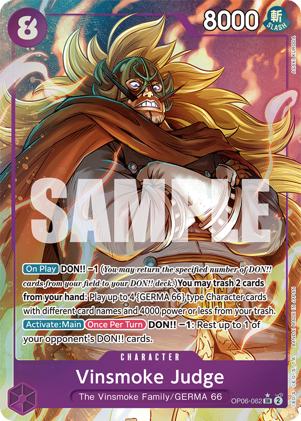 OP06-062, SR, Vinsmoke Judge (Alternate Art)