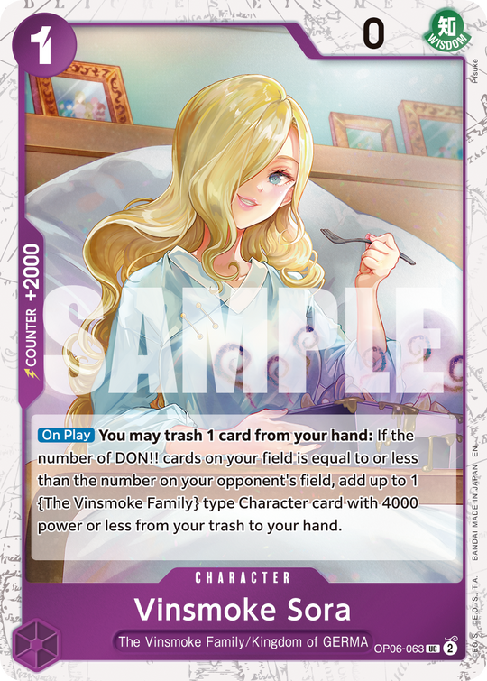 OP06-063, UC, Vinsmoke Sora (PRB02 Foil)
