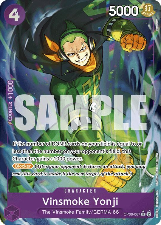 OP06-067, R, Vinsmoke Yonji (Reprint) (Alternate Art)