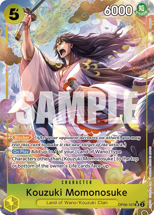 OP06-107, SR, Kouzuki Momonosuke (Alternate Art)