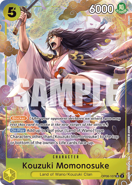 OP06-107, SR, Kouzuki Momonosuke (Alternate Art)