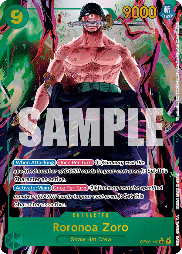 OP06-118, SEC, Roronoa Zoro (Alternate Art)