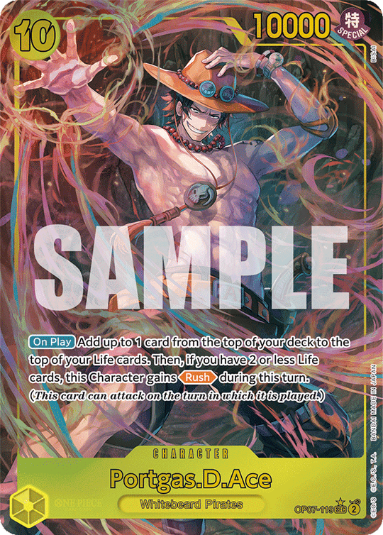 OP07-119, SEC, Portgas.D.Ace (Alternate Art)