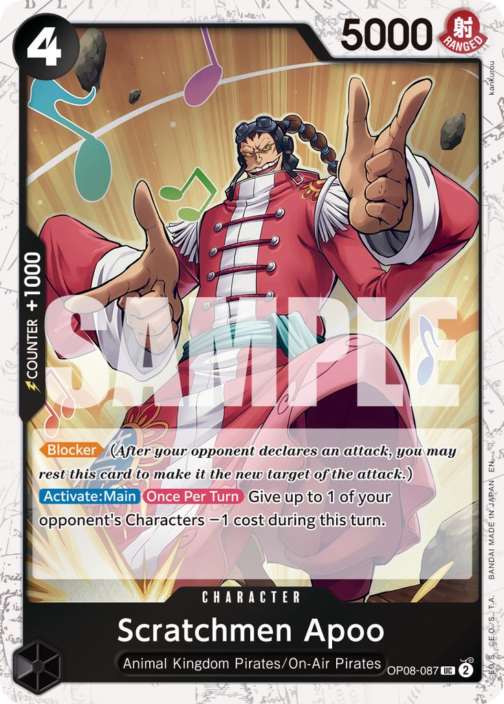 OP08-087, UC, Scratchmen Apoo (PRB02 Foil)