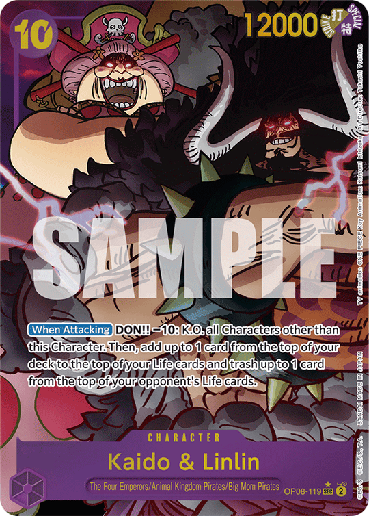 OP08-119, SEC, Kaido & Linlin (Alternate Art)
