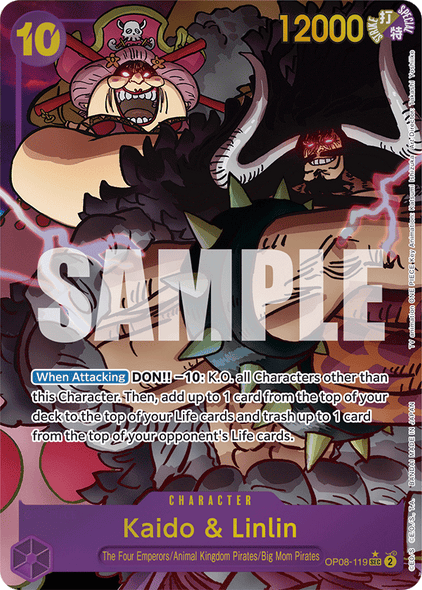 OP08-119, SEC, Kaido & Linlin (Alternate Art)