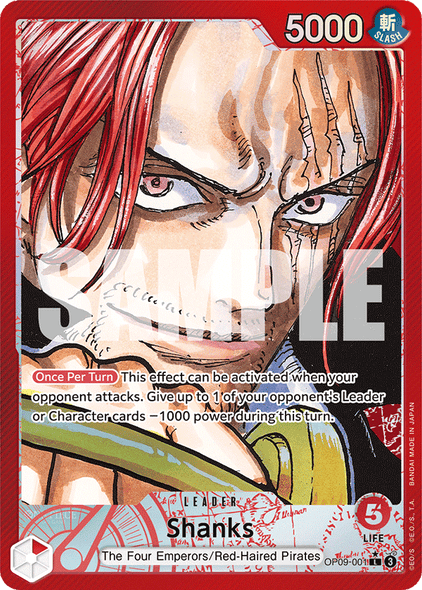OP09-001, L, Shanks (Alternate Art)