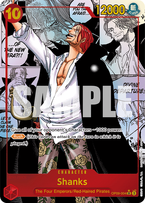OP09-004, SR, Shanks (Manga Alternate Art)