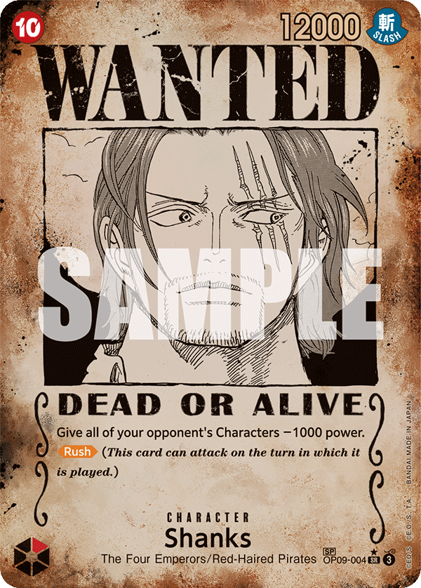 OP09-004, SR, Shanks (Special Rare)