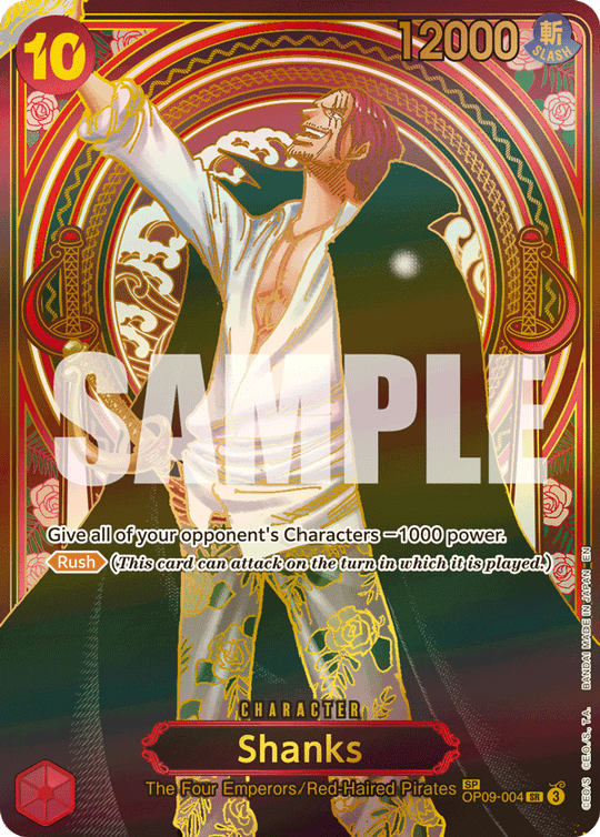 OP09-004, SR, Shanks (OP13 Gold Special Rare)