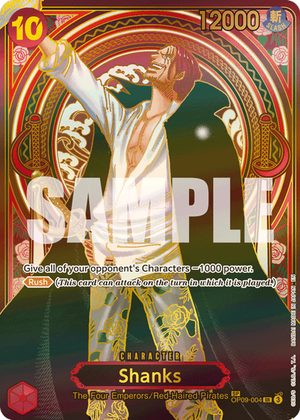 OP09-004, SR, Shanks (OP13 Gold Special Rare)