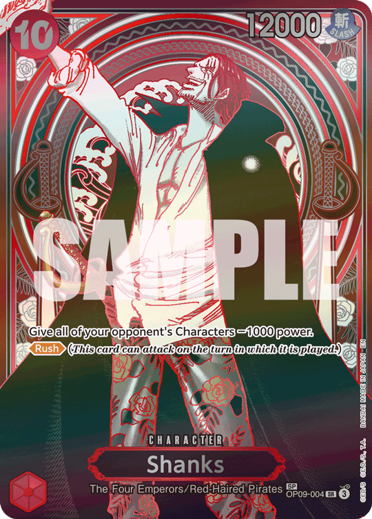 OP09-004, SR, Shanks (OP13 Silver Special Rare)