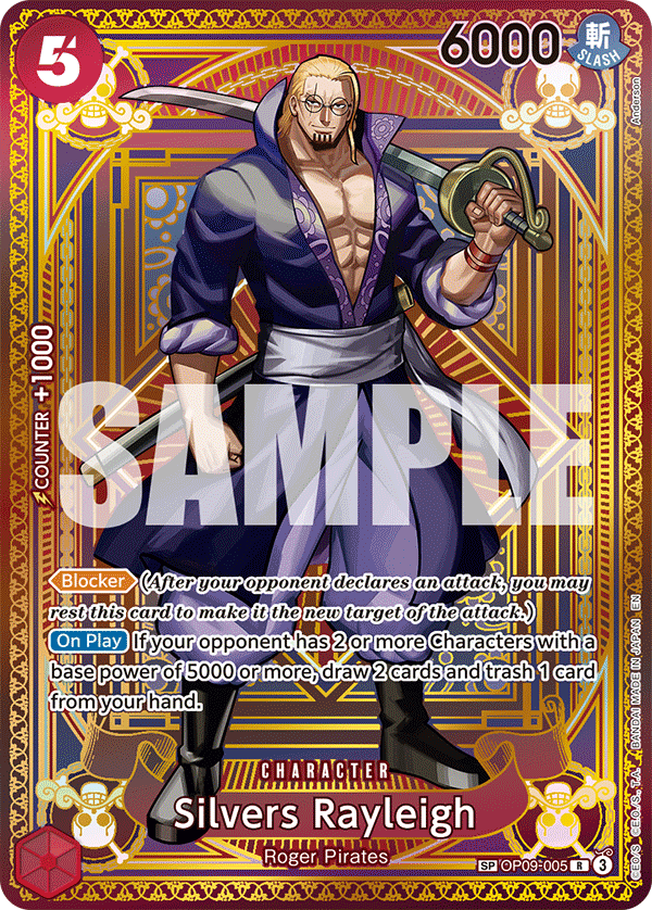 OP09-005, R, Silvers Rayleigh (OP11 Special Rare)