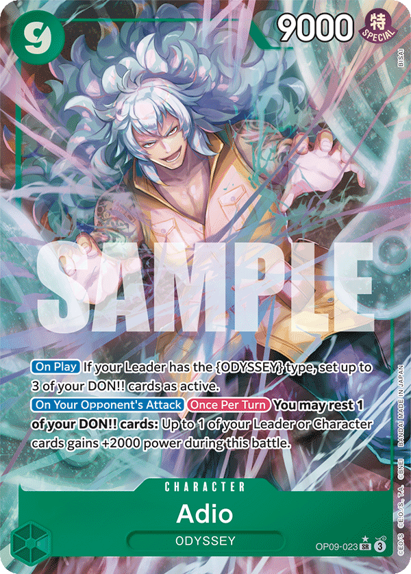 OP09-023, SR, Adio (Alternate Art)