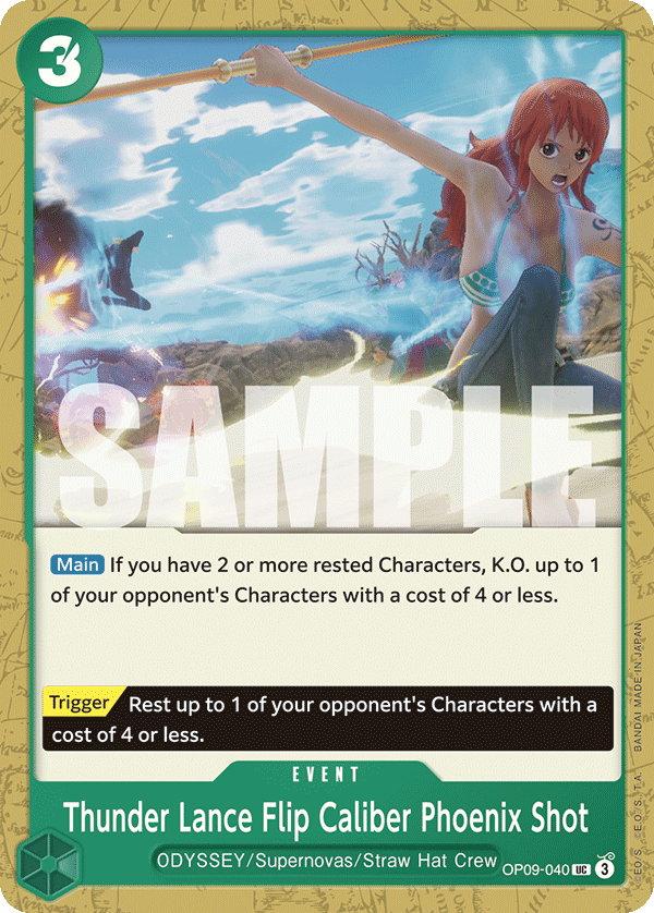 OP09-040, UC, Thunder Lance Flip Caliber Phoenix Shot