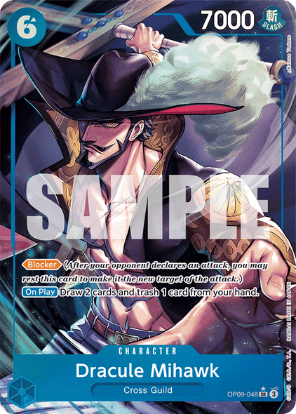 OP09-048, SR, Dracule Mihawk (Alternate Art)