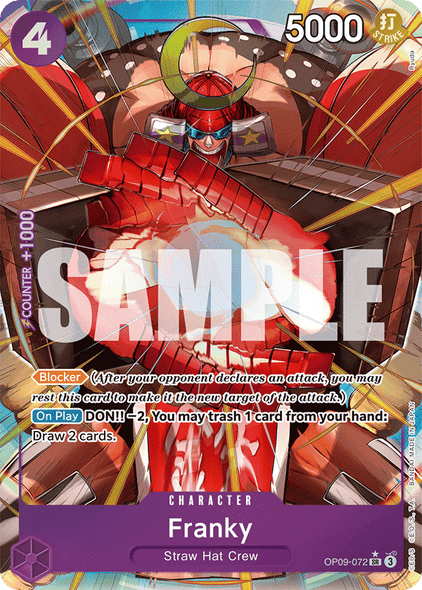 OP09-072, SR, Franky (Alternate Art)