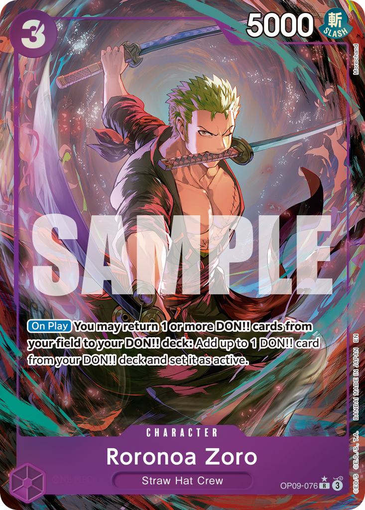 OP09-076, R, Roronoa Zoro (PRB02 Alternate Art)