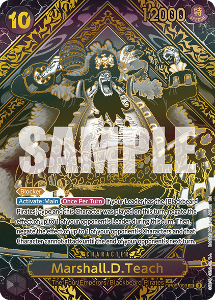 OP09-093, SR, Marshall.D.Teach (OP12 Special Rare Gold Version)