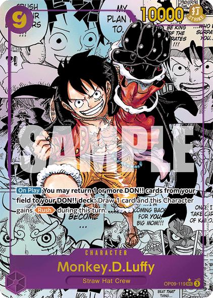 OP09-119, SEC, Monkey.D.Luffy (Manga Alternate Art)