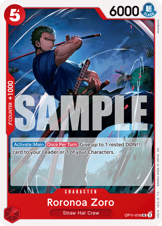 OP11-016, UC, Roronoa Zoro