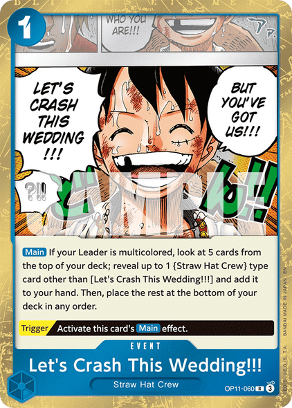 OP11-060, R, Let's Crash This Wedding!!!