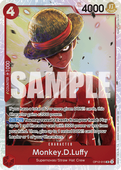 OP12-015, SR, Monkey.D.Luffy