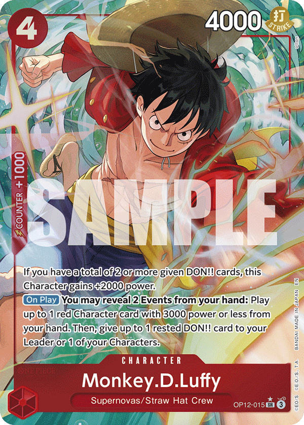 OP12-015, SR, Monkey.D.Luffy (Alternate Art)