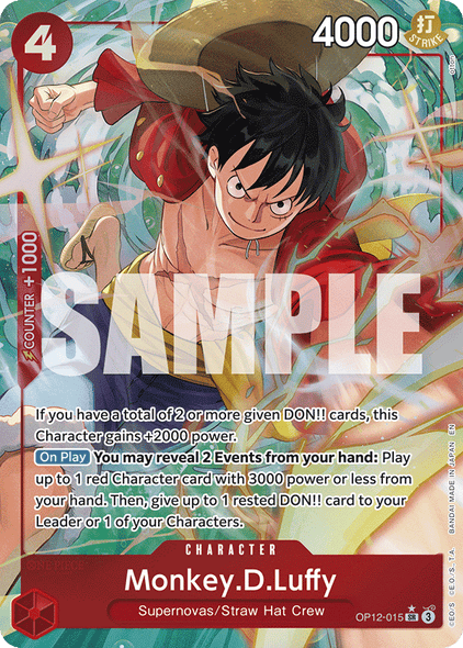 OP12-015, SR, Monkey.D.Luffy (Alternate Art)