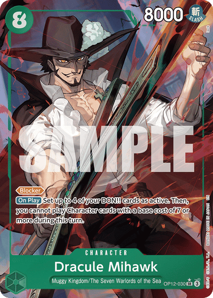 OP12-030, SR, Dracule Mihawk (Alternate Art)