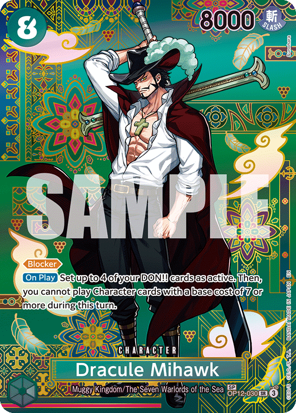 OP12-030, SR, Dracule Mihawk (OP14 Special Rare)