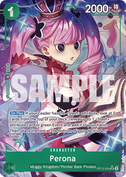OP12-034, SR, Perona (Alternate Art)