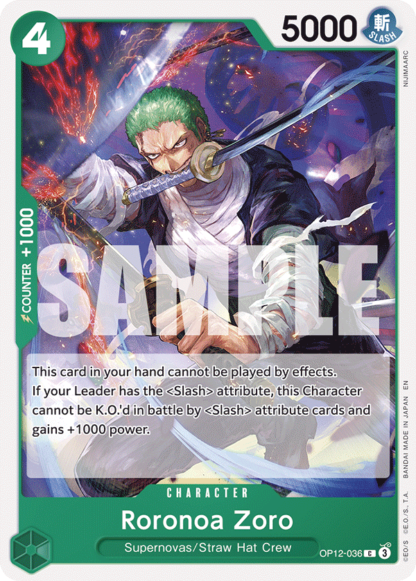 OP12-036, C, Roronoa Zoro