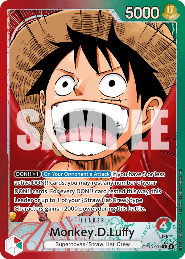 OP13-001, L, Monkey.D.Luffy (Alternate Art)