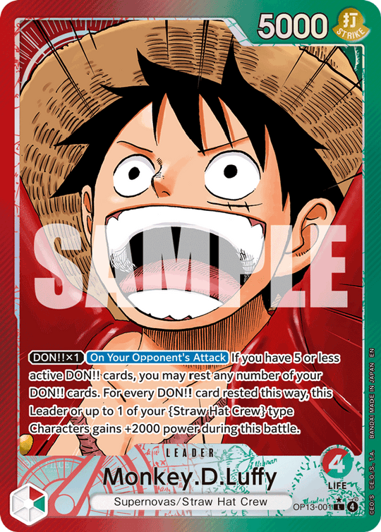 OP13-001, L, Monkey.D.Luffy (Alternate Art)
