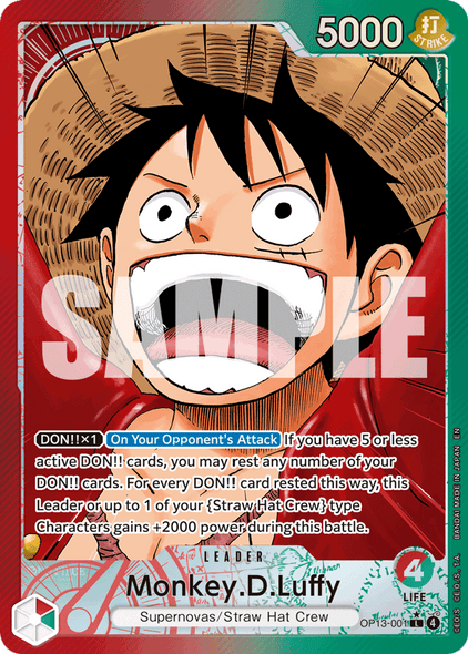 OP13-001, L, Monkey.D.Luffy (Alternate Art)