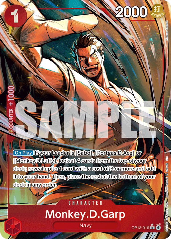 OP13-016, R, Monkey.D.Garp (Alternate Art)