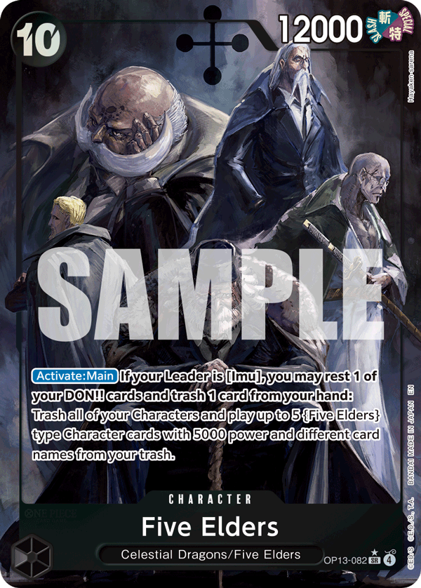 OP13-082, SR, Five Elders (Alternate Art)