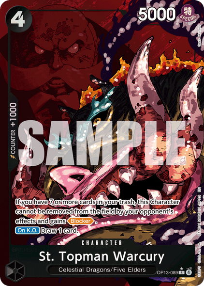 OP13-089, R, St. Topman Warcury (Alternate Art)