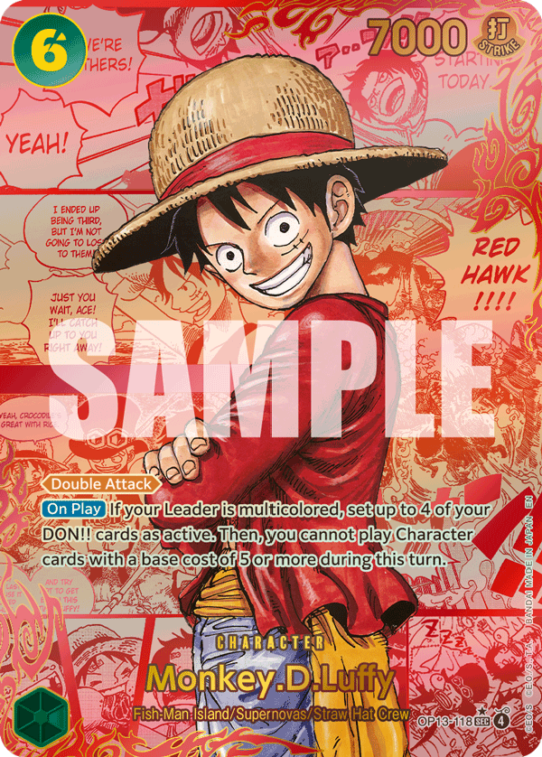 OP13-118, SEC, Monkey.D.Luffy (Red Manga Rare)
