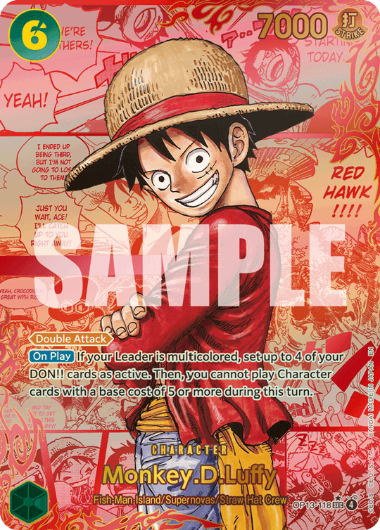 OP13-118, SEC, Monkey.D.Luffy (Red Manga Rare)