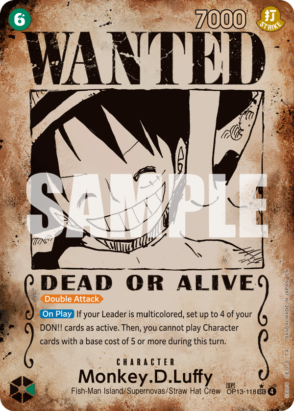 OP13-118, SEC, Monkey.D.Luffy (Special Rare)