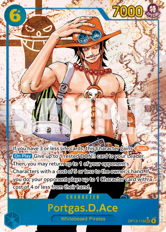 OP13-119, SEC, Portgas.D.Ace (Alternate Art)