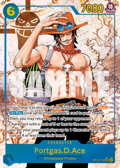 OP13-119, SEC, Portgas.D.Ace (Alternate Art)
